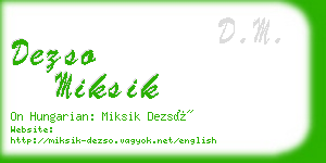 dezso miksik business card